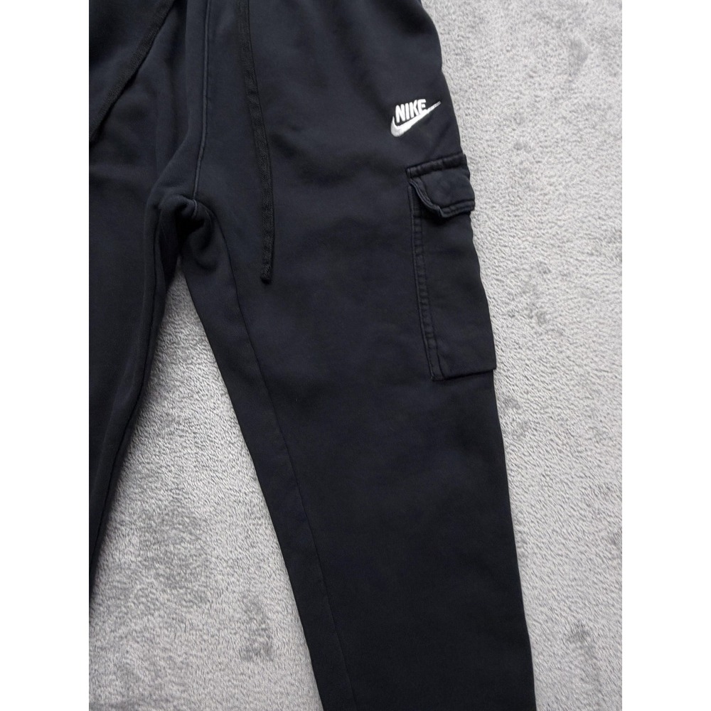 Nike Pants Mens Medium Black Jogger Fleece Cargo Elastic Waist CD3129-010 - Picture 6 of 16